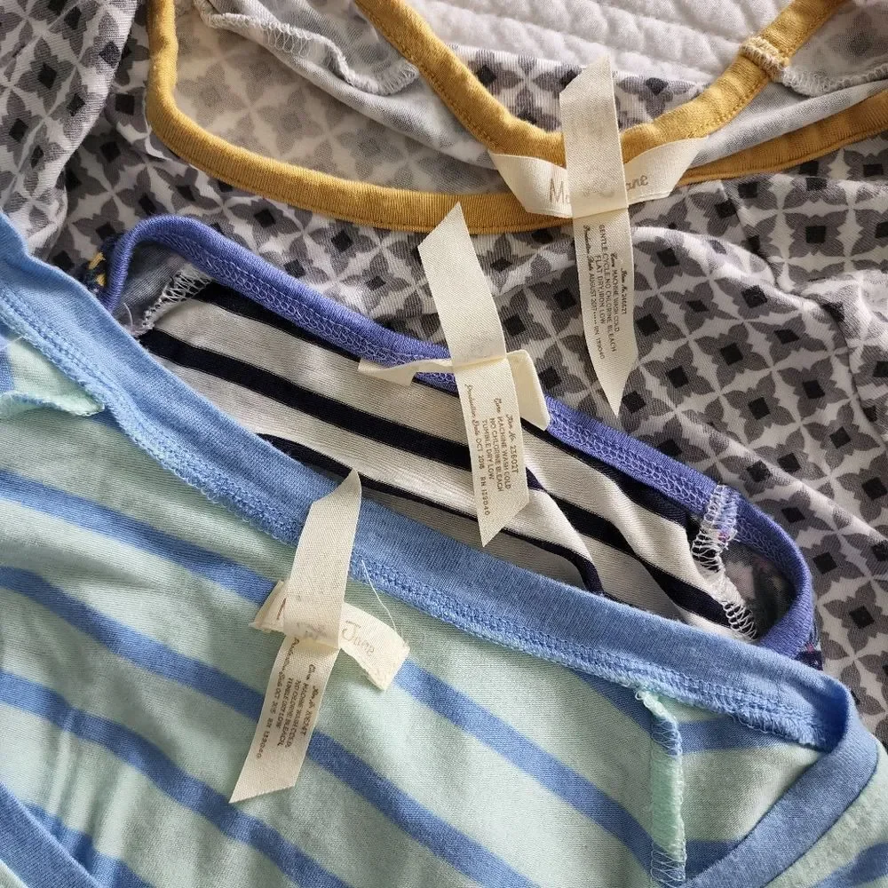 Matilda jane NWOT 3/ sleeve print stripes blouse bundle - Picture 16 of 16